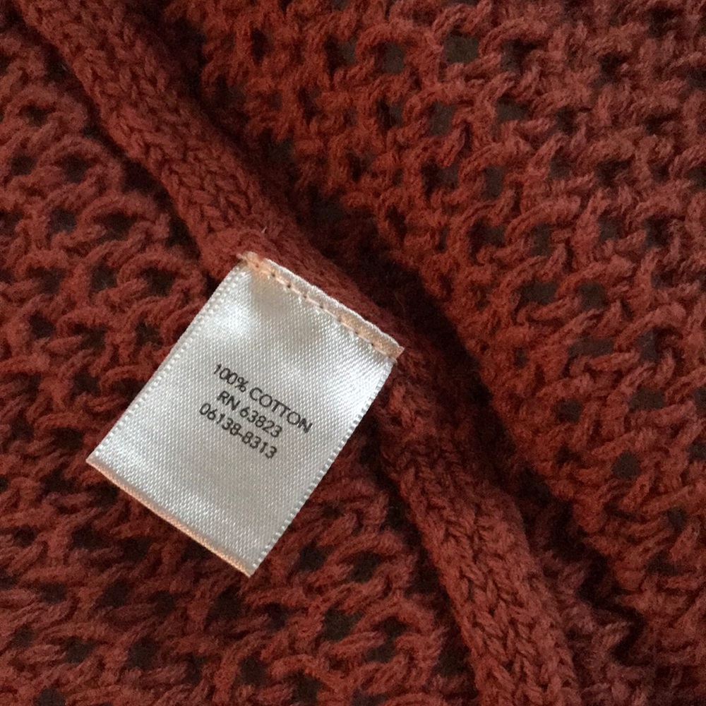 CHRISTOPHER & BANKS Cardigan Loose Knit Orange Size P/M - Picture 12 of 16
